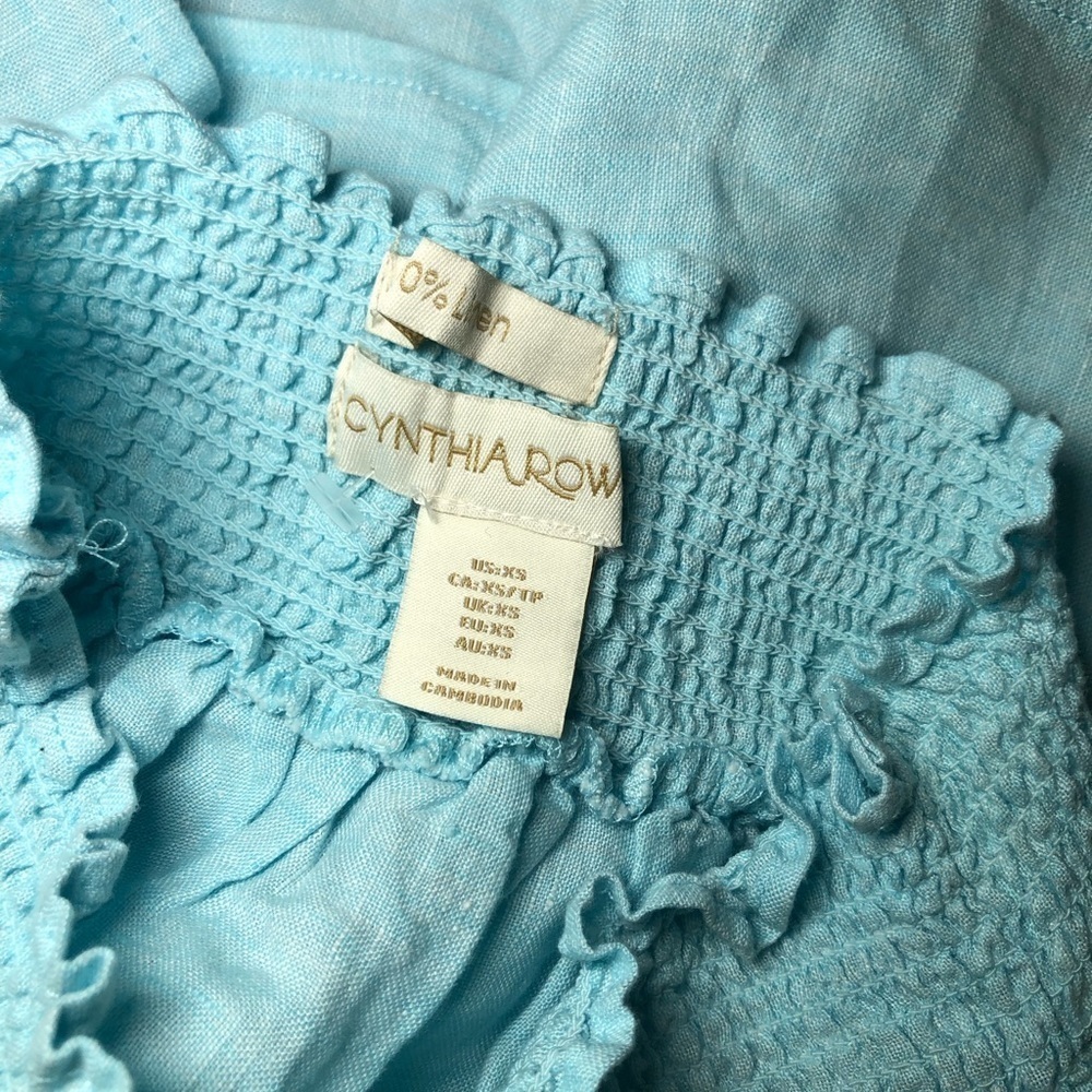 Cynthia Rowley Mini Skirt with pockets 100% Linen size XS - Picture 4 of 6